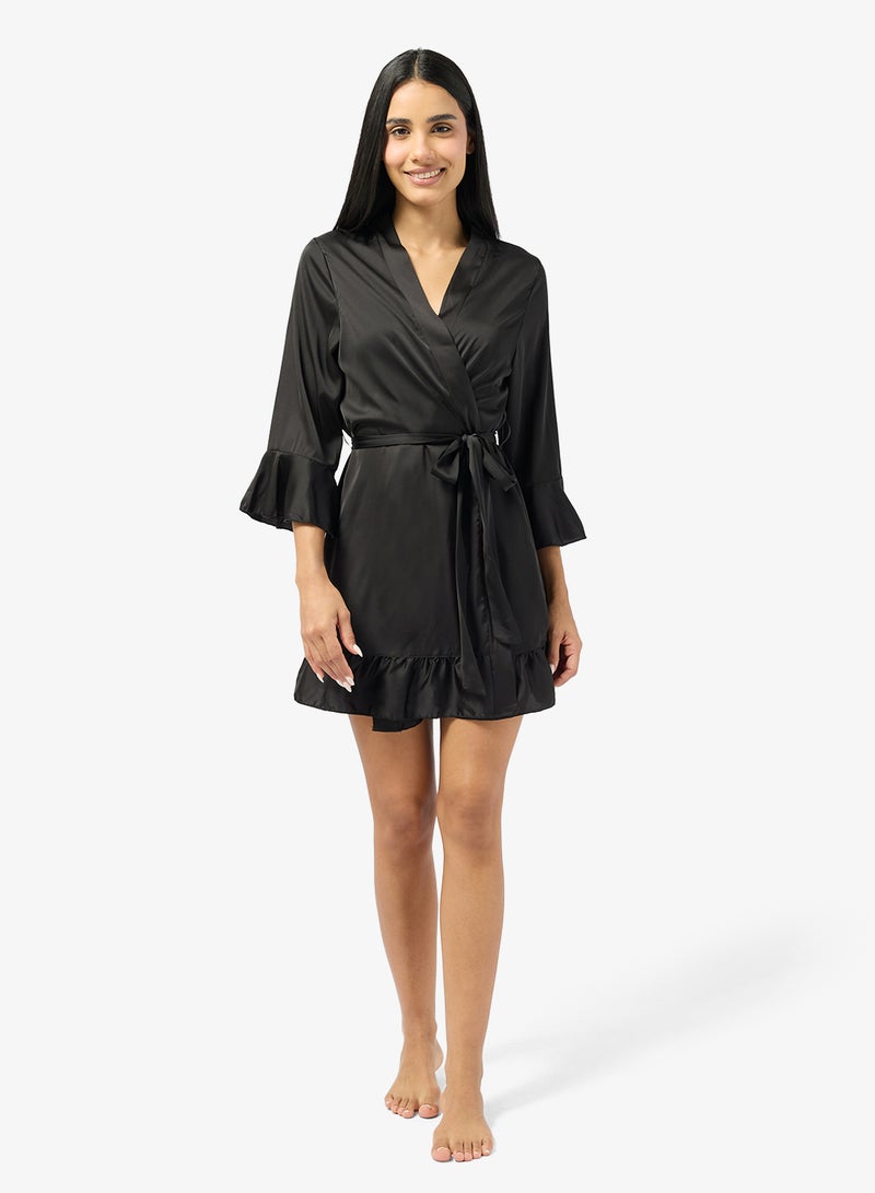 جينجر روب ساتان بحافة مكشكشة - Image 4